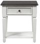 Liberty Furniture Allyson Park Charcoal Drawer End Table with Wire Brushed White Base-2