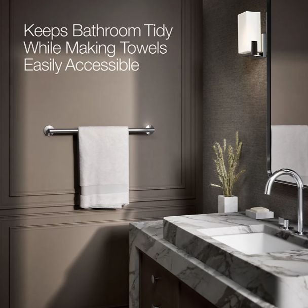KOHLER® Components® Polished Chrome 24" Towel Bar-3