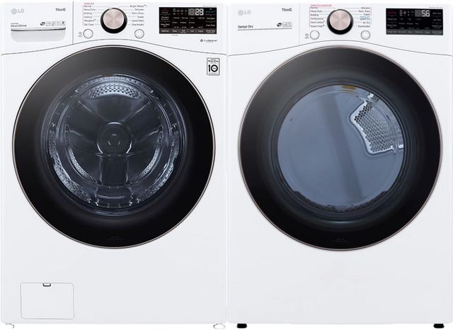 LG White Front Load Washer & Gas Dryer Laundry Pair-0