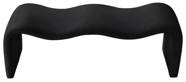 Meridian Furniture Willow Black Vegan Leather Bench-2
