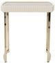 Michael Amini® Lisbon Silken Matte Cream Side Table with Gold Base-2