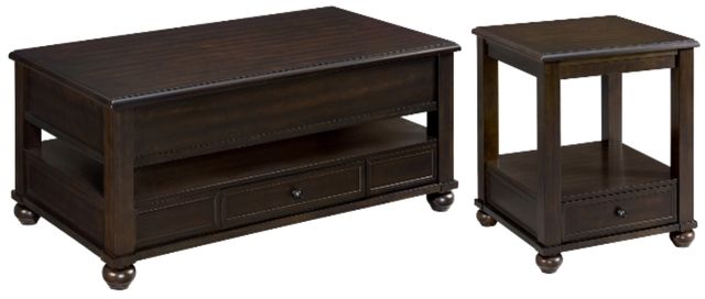 Elements International Wagner 2-Piece Cherry Occasional Table Set-0