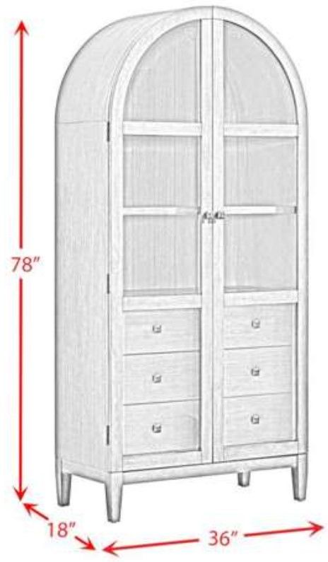 Elements International Portico Brown Oak Display Cabinet-2
