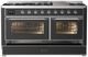 Ilve® Majestic III 60" Graphite Matte Pro Style Dual Fuel Liquid Propane Range with Triple Glass Door and Chrome Trim-2