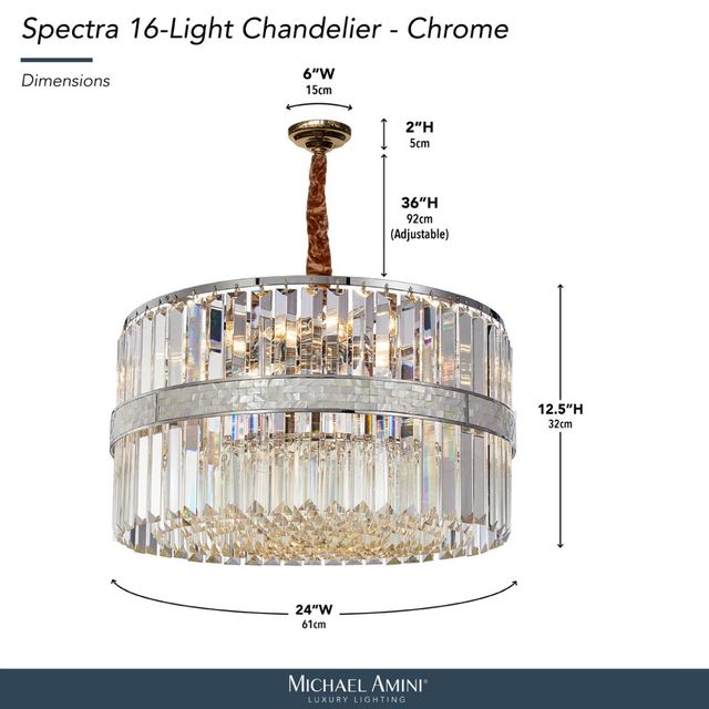 Michael Amini® Spectra Chrome 16-Light Chandelier-2