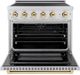 ZLINE Autograph Edition Paramount 36" Satin Stainless Steel Pro Style Induction Range with Polished Gold Accents-1