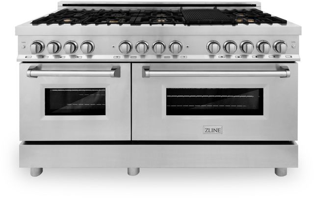 ZLINE 60" Stainless Steel Pro Style Dual Fuel Range-0