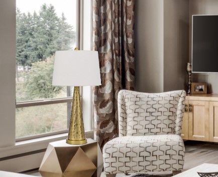 Cal® Lighting & Accessories Cusago Antique Brass Table Lamp-1