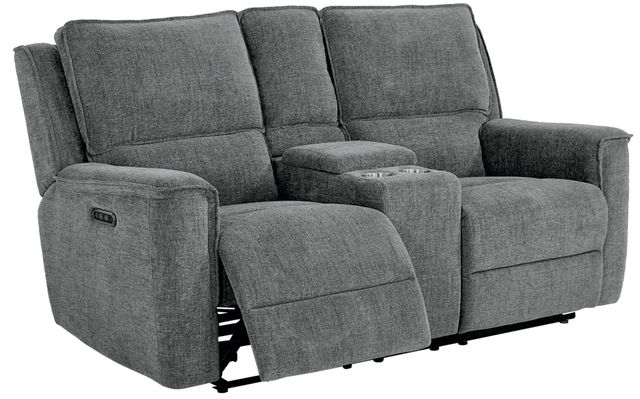 Bassett® Furniture Club Level Calvin Forest Power Reclining Loveseat with Console-0