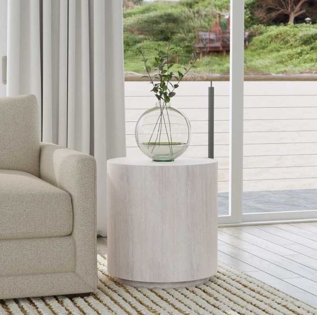 Classic Home Layne White Round End Table-1