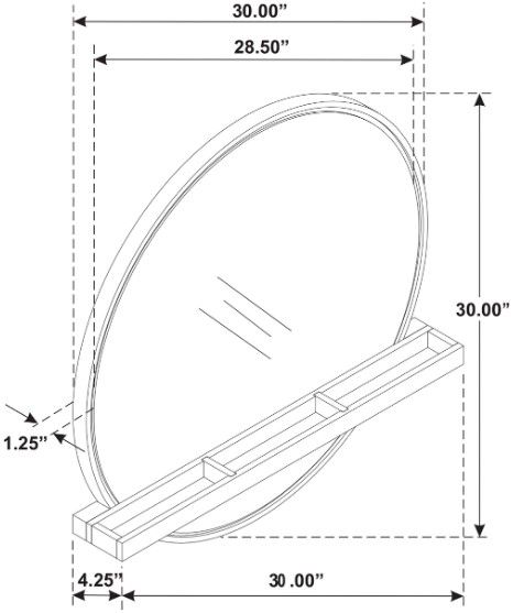 Coaster® Arini Black Vanity Wall Mirror with Shelf-4