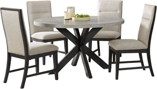 Elements International Axel 5-Piece Espresso/Light Gray Dining Set-0