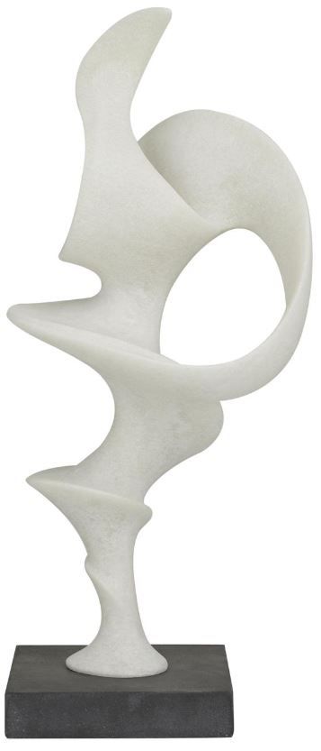 Deco Marche U Select White Polystone Decorative Sculpture with Black Base-0