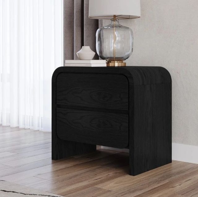Modus Furniture Elora Jet Black Ash 2-Drawer Nightstand-1