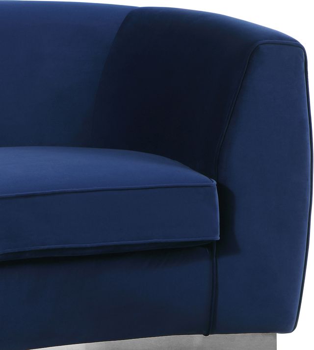 Meridian Furniture Julian Navy/Chrome Velvet Sofa-3