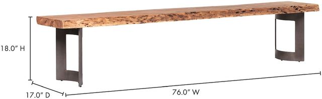 Moe's Home Collection Bent Brown Extra Small Bench-2