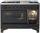 Ilve® Majestic III 48" Graphite Matte Pro Style Dual Fuel Natural Gas Range with Triple Glass Door and Burnished Trim-3