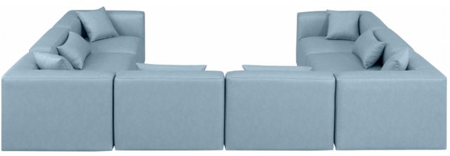 Meridian Furniture Cube 8-Piece Light Blue Vegan Leather Sectional-3