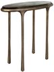 Uttermost® Ata Glass Top Oval Accent Table with Antique Brass Base-0