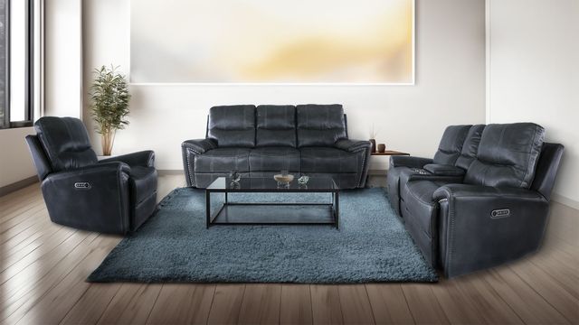 ITEM #: 77081  Harrison Charcoal Leather Power Recliner with Headrest-1
