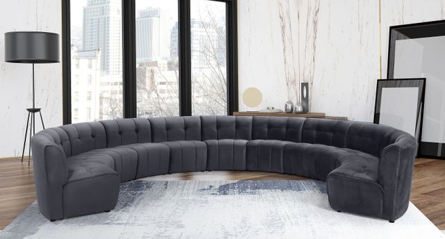 Meridian Furniture Limitless 11-Piece Grey Velvet Modular Sectional-1