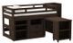 Elements International Cali Kids Brown Twin Loft Bed with Staircase, Roller Desk, Open Shelf Unit, and Two Drawer Unit-0