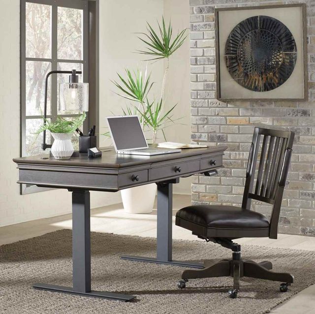 aspenhome® Oxford Peppercorn 60" Adjustable Desk and Top-3