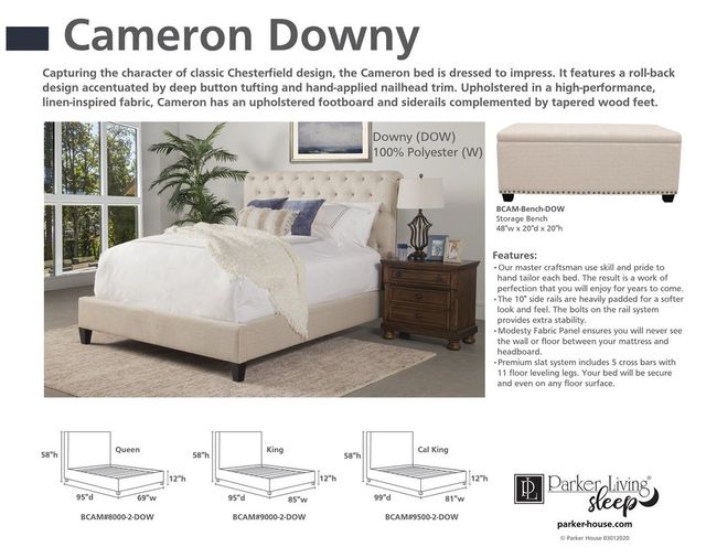 Parker House® Cameron Downy Storage Bench-2