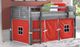 Donco Kids Louver Red/Antique Gray Youth Twin Loft Bed with Tent Kit-1