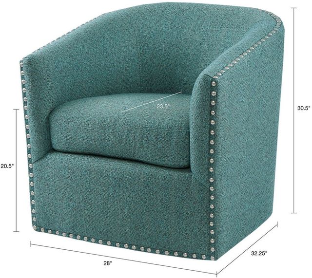Olliix by Madison Park Teal Multi Tyler Swivel Chair-1