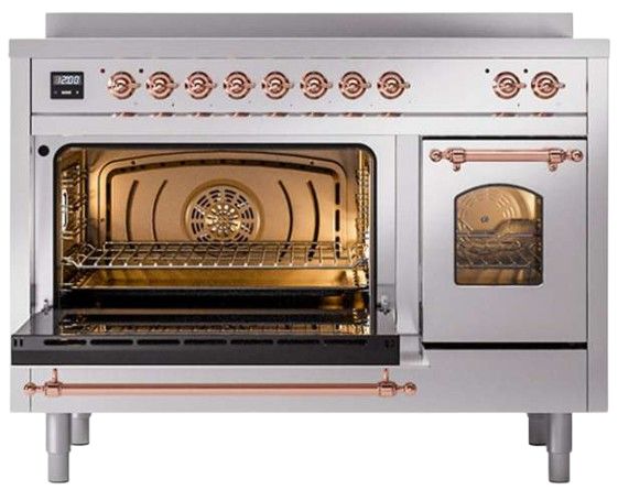 Ilve® Nostalgie II Series 48" Stainless Steel Pro Style Induction Range-1