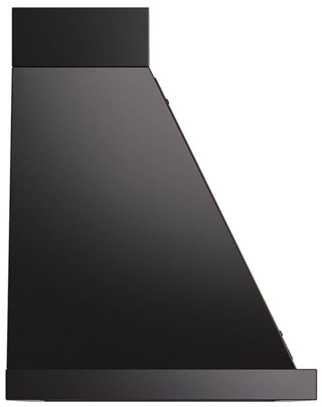 Ilve® Nostalgie II Noblesse 36" Glossy Black Wall Mounted Range Hood with Burnished Trim-1