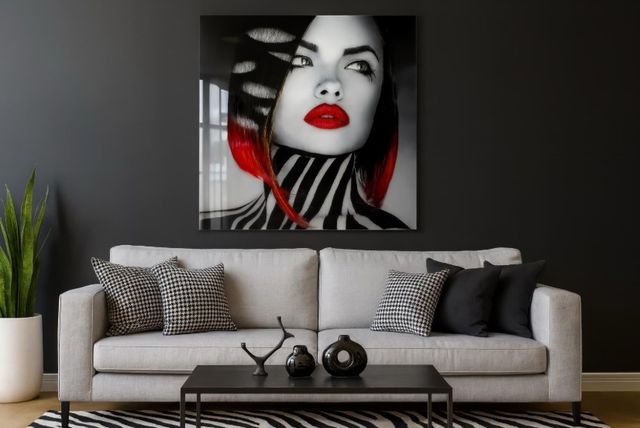 Classy Living Woman Zebra Rhinestones Wall Art-1