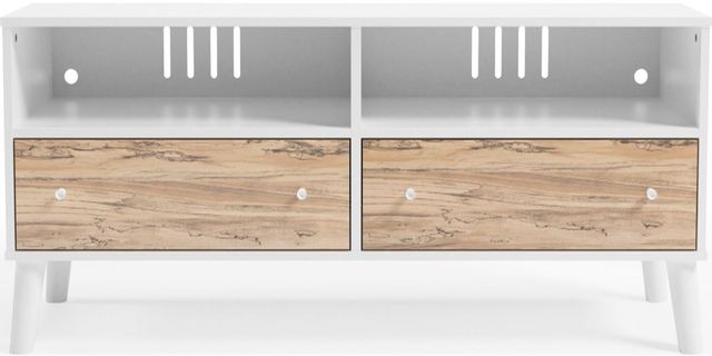 Signature Design by Ashley® Piperton Two-Tone Matte White Medium TV Stand-1