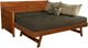 Kodiak Furniture Marisa Linen Charcoal/Weathered Brown Twin Daybed with Mattress and Pop Up -0