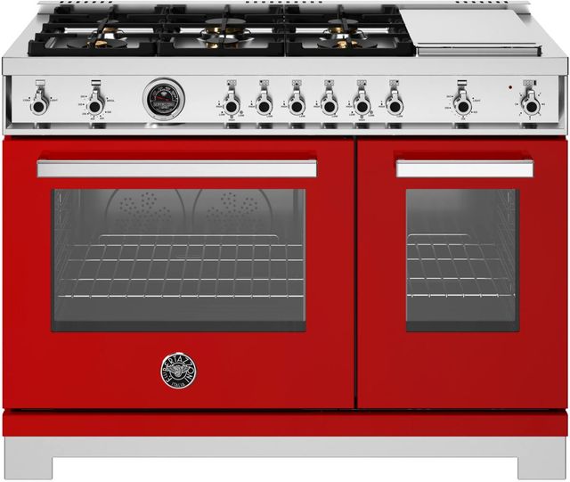 Bertazzoni Professional Series 48" Rosso Pro Style Gas Range-0