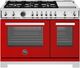 Bertazzoni Professional Series 48" Rosso Pro Style Gas Range-0