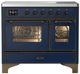 Ilve® Majestic III 40" Midnight Blue Pro Style Induction Range with Triple Glass Door and Burnished Trim-0