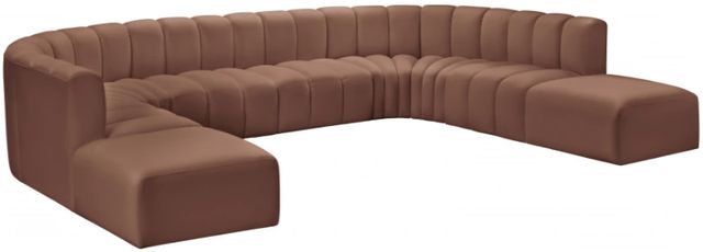 Meridian Furniture Arc 10-Piece Cognac Leather Sectional-0