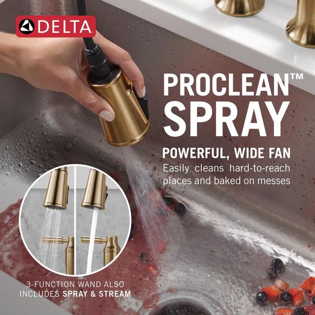 Delta Renaldi® Lumicoat® Champagne Bronze Two Handle Bridge Kitchen Faucet-2