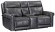 Flexsteel® Alexander Weathered Gray Power Reclining Loveseat with Console, Power Headrest and Lumbar-0