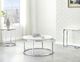 Steve Silver Co. Echo White Marble Top Chairside End Table with Chrome Base-1