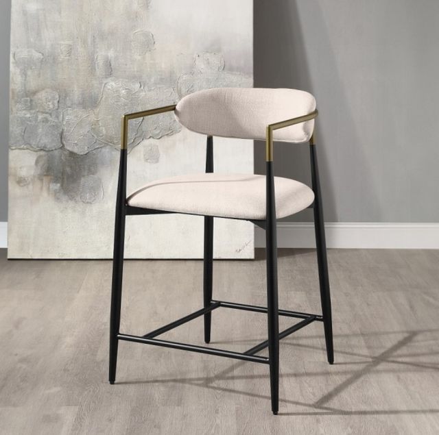 ACME Furniture Jaramillo Beige/Black Linen Counter Height Chair-1