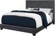 Monarch Specialties Inc. Dark Grey Velvet with Chrome Trim Queen Bed-0