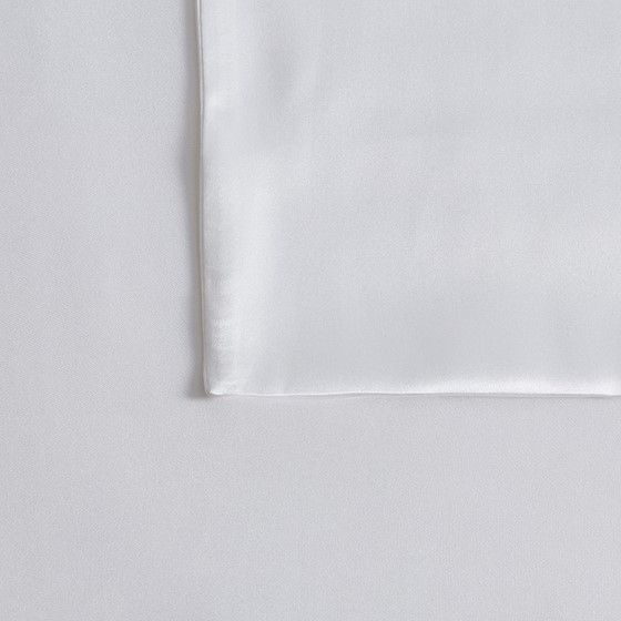 Olliix by Madison Park Silk 100% White Standard Mulberry Single Pillow Case-1