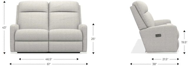 La-Z-Boy® Finley Dove Power Reclining Loveseat with Headrest-2