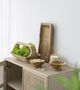 A & B Home Brown Teak Rectangular Tray with Handle-5