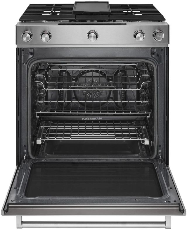 KitchenAid® 30" Stainless Steel Slide-In Dual Fuel Range-1