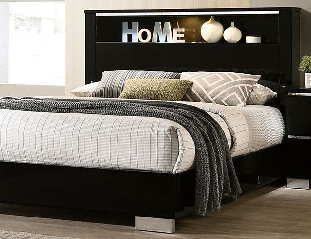 Furniture of America® Carlie Black King Bed-1