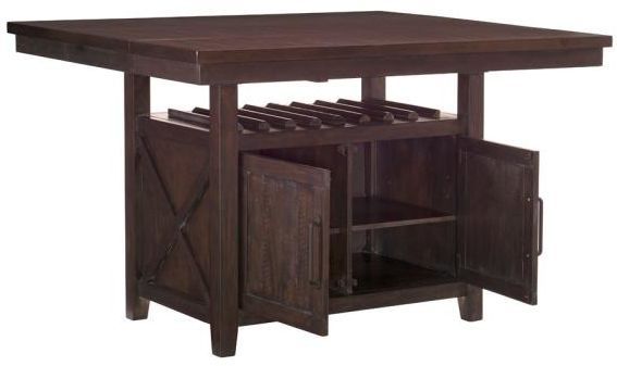 Homelegance® Oxton Cherry Brown Counter Height Table With Storage Base-2